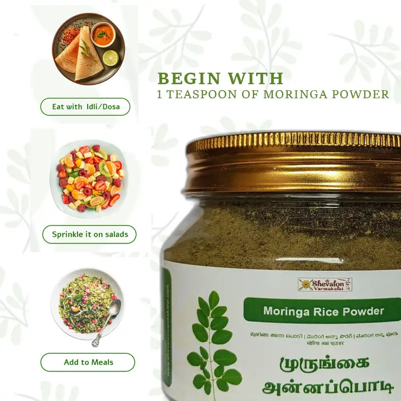 Moringa Powder - Nutrient-Rich Idli, Dosa & Rice Mix